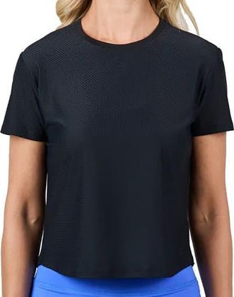 Sofibella Staples Mesh Short Sleeve Womens Tennis Shirt in Black at Nordstrom, Size X-Small