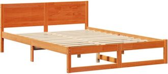 vidaXL Vidaxl - Bed Frame with Headboard Brown 150 x 200 cm Solid Pine wood