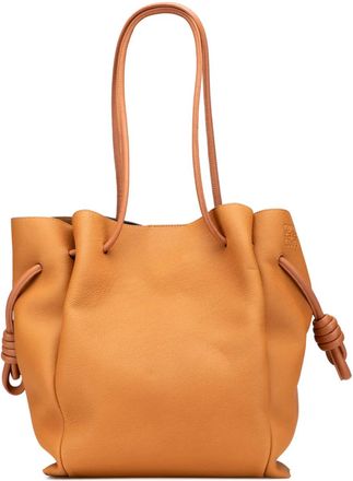 Loewe Borsa tote Flamenco Knot media in pelle 2018 - Marrone
