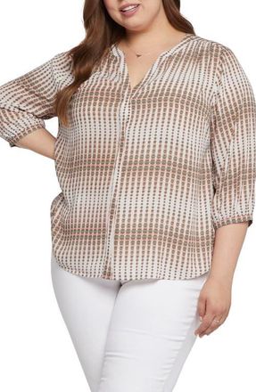 NYDJ Semisheer Pintuck Blouse in Desert Oracle at Nordstrom, Size 1X