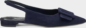 Manolo Blahnik Maylura Suede Slingback Flats