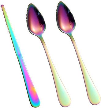 OEM Dailygoods, Cucharas De Acero Inoxidable Para Pomelo De 16,5 X 3 Cm, Cuchillo Para Pomelo De 18,5 Cm, Utensilios Para Comer, Cuchara Para Fruta