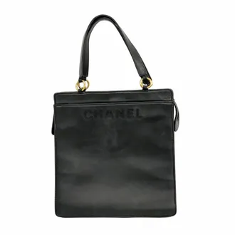 Chanel Black Leather Tote Bag (Pre-Owned)