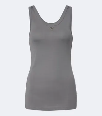 Prada Ribbed-knit cotton tank top