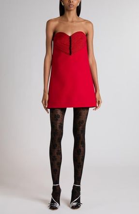 Valentino Heart Front Strapless Minidress in Red at Nordstrom, Size 4 Us