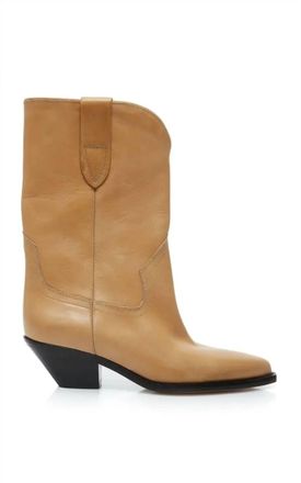 Isabel Marant Womens Dahope Leather Boots In Natural