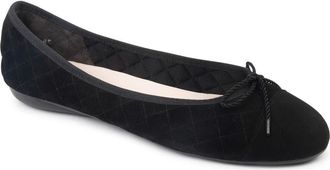 Paul Mayer Attitudes Best Cap Toe Ballet Flat in Black Suede at Nordstrom, Size 8.5