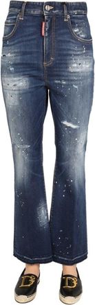 Dsquared2 High-Waisted Wide-Leg Denim Jeans