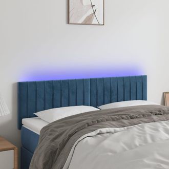 vidaXL Cabecero Con Led De Terciopelo Marr&oacute;n Oscuro 144x5x78/88 Cm Vidaxl
