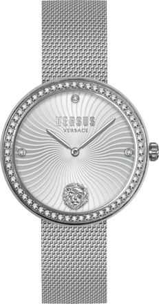 Versus Lea Roestvrijstalen Mesh Dameshorloge - Dames - Horloges - Grijs - ONE Size - Accessoires