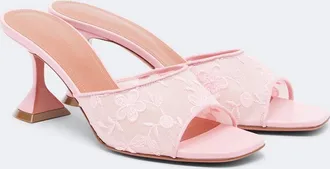 Amina Muaddi Lupita floral mules