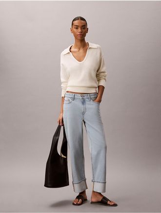 Calvin Klein Jeans Calvin Klein Womens High Rise Straight Jeans - Medium Blue - 24W x RL