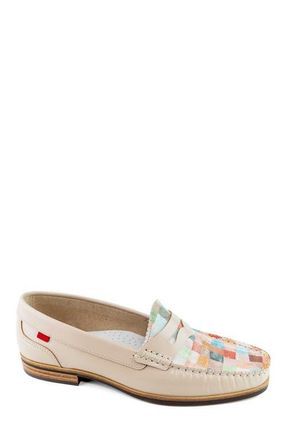 Marc Joseph New York East Village 2.0 Leather Penny Loafer in Nude & Mosaic Napa at Nordstrom, Size 10.5