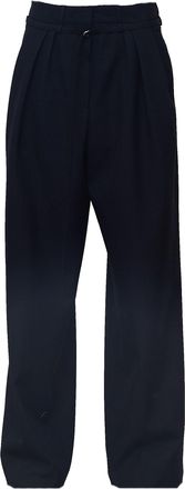Dries Van Noten Wide-Leg Wool Trousers with Irregular Pleats
