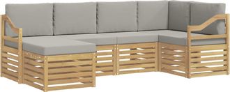 vidaXL Conjunto De Sof&aacute;s De Exterior 6 Uds. Blanco Y Gris Claro Vidaxl