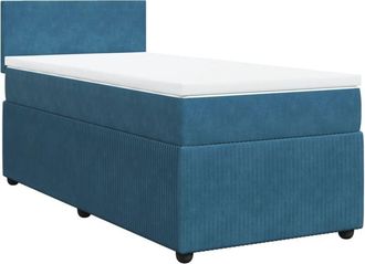 vidaXL Cama Box Spring Con Colch&oacute;n Terciopelo Azul 100x200 Cm Vidaxl