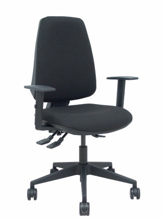Piqueras y Crespo Piqueras Y Crespo - Silla Elche Asincro Bali Negro Brazos 1d Base Piramidal Ruedas De Nailon De 65mm