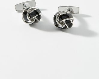 BOSS Mens Black knot cufflinks