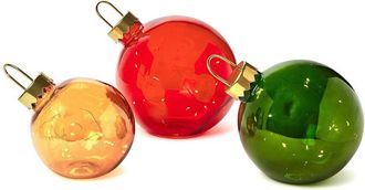 Two's Company Set Of 3 Christmas Ball Large Ball Ornaments
