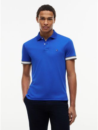 Tommy Hilfiger Mens Slim Fit Smooth Cotton Polo - Blue - XL