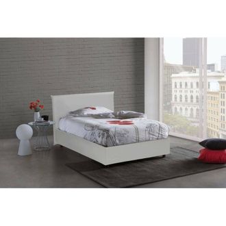 Dmora Dmora - Cama De Plaza Y Media Daceros, Cama Contenedor Con Tapizado En Ecopiel, 100% Made In Italy, Apertura Frontal, Con Colch&oacute;n Cm 120x200 Incluido,