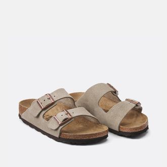 Birkenstock Muiltjes met dubbele bandjes in su&egrave;de leer Arizona