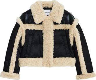 Stand Studio Korte Puffer Jacket met Imitatiebont - Dames - Jassen - Zwart - XS - Polyester - Jassen