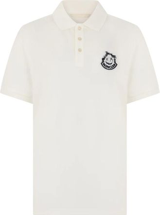 Moncler Tops, Heren, Wit, XL, Katoen, Poloshirt met korte mouwen