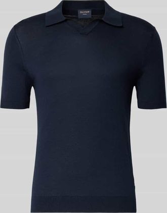 Olymp Level 5 Slim Fit Poloshirt aus Lyocell-Baumwoll-Mix in Marine, Gr&ouml;&szlig;e XXL