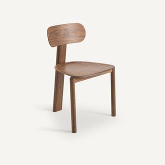 AM.PM Stoel van notenhout en fineer, 3 poten, MARAIS, ontwerp van Emmanuel Gallina