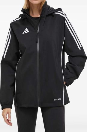 adidas Donsjack met capuchon en drie strepen - Zwart