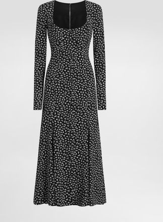 Dolce & Gabbana Leaf-print Charmeuse Dress - Woman Dresses Multicolor 36