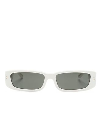 Linda Farrow rectangle-frame tinted sunglasses - unisex - Acetate - One Size - White