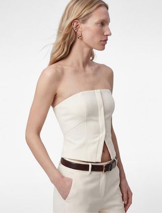 Koton Fitted Strapless Top in Ecru at Nordstrom, Size 10