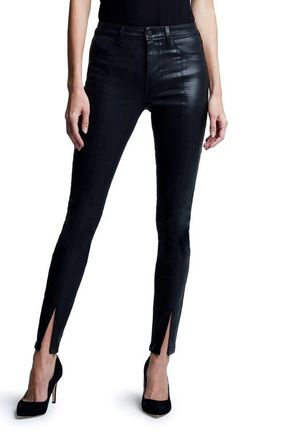 L'agence Lagence Jyothi High Rise Skinny Jeans in Noir Coated at Nordstrom, Size 25