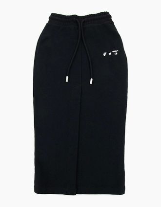 Off-white Womens Off White Women Logo Midi Skirt Black/white - Black/Multi - Size: 10