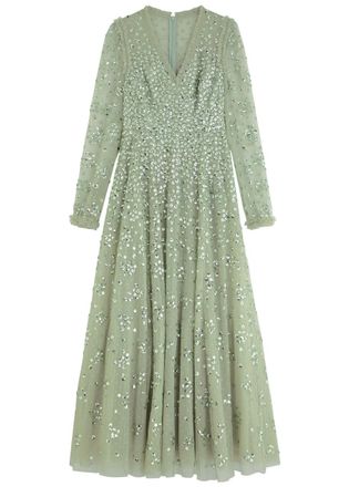 Needle & Thread Leila Dot Sequin-embellished Tulle Gown - Green - 14 (UK14 / L)