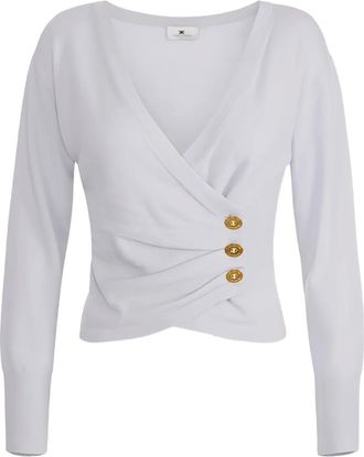 Elisabetta Franchi Top con bottoni - Bianco