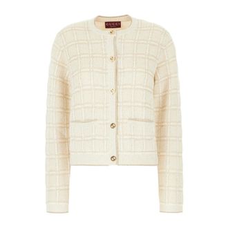 Gucci Cardigans, female, White, Size: S Maglieria Cardigan