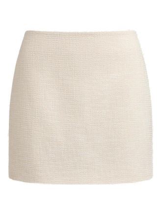 12 Storeez textured mini skirt - women - Cotton/Viscose/Cotton - L - Neutrals