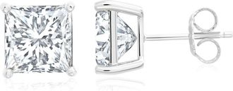 Crislu Mens Cubic Zirconia Square Stud Earrings in Platinum at Nordstrom