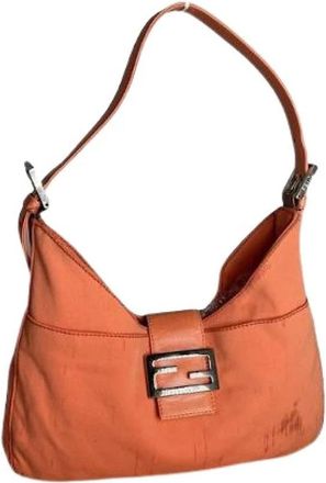 Fendi Pre-owned Shoulder Bags, female, Orange, Size: ONE SIZE Pre-owned Fabric Shoulder Bag