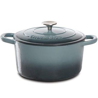 Crock-pot 5 Quart Round Enameled Cast Iron Dutch Oven in Grey at Nordstrom