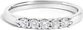 House of Brilliance 14K Gold 1/4 Ctw Diamond 5 Stone Band Ring in White Gold at Nordstrom, Size 8.5