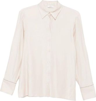PESERICO Overhemden, Dames, Beige, L, Beige Shirt voor Vrouwen