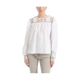 HUGO BOSS Dames, Blouses & Shirts, Wit, Maat: XS