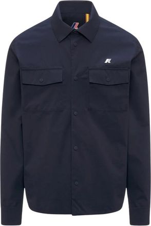 K-Way Umbert Stretch 2 Layers Shirt Jacket - Heren - Casual Overhemden - Blauw - M - Polyester - Overhemden