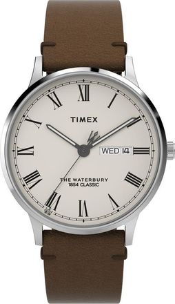 Timex Waterbury Classic Leather Strap Watch, 40mm in Brown at Nordstrom