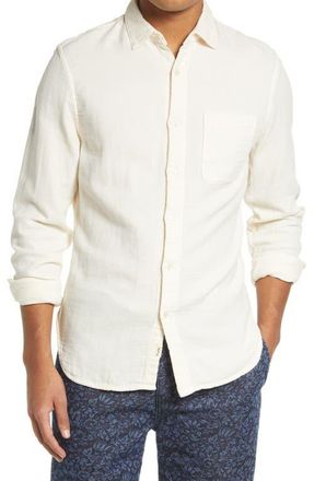 HIROSHI KATO The Ripper Trim Fit Double Gauze Button-Up Shirt in Ivory at Nordstrom, Size Xx-Large