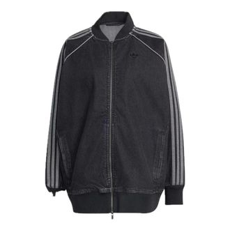 adidas Fitness, Dames, Zwart, XS, Denim, SST Oversized Denim Tracktop